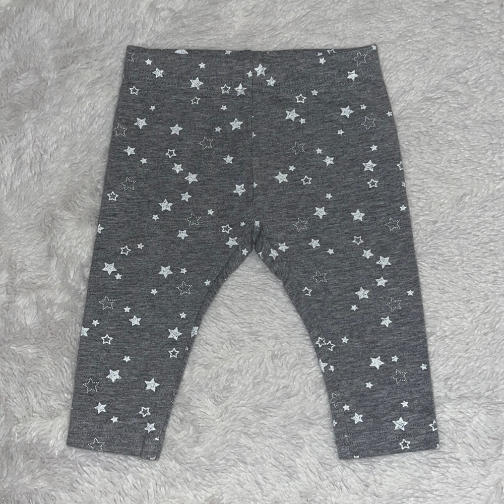 (3 for $10) George 3-6 month gray star print baby girl leggings
